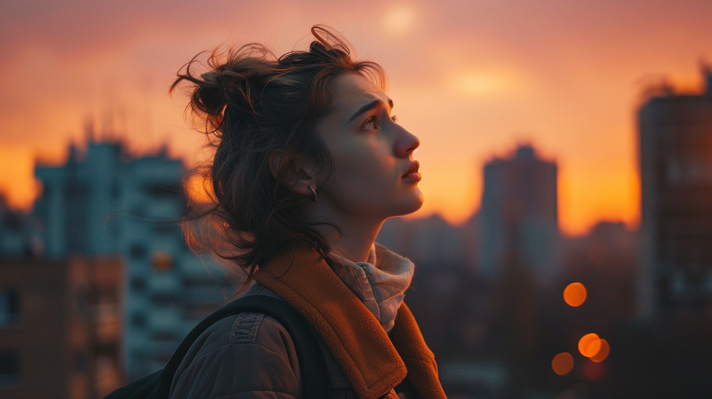 Zašto ljudi vezuju ličnu vrednost za visinu prihoda – osoba razmišlja uz gradski ambijent